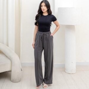 AIJO| (READY) Ruby Cullote - Celana Panjang Wanita Kekinian Kulot Cantik Waist  Bawahan Nyaman Casual Karet High