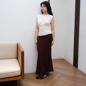 AIJO - Lavernia Mermaid Skirt - Rok Duyung Wanita Panjang Bawahan Hitam Cewek