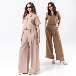 AIJO - (READY)Sakura Long Pants - Cullote Panjang Wanita Korean Loose Pants Kekinian Kulot Celana Kulot Celana Casual Linen Bawahan tali serut Red Crinkle Dewasa Katun